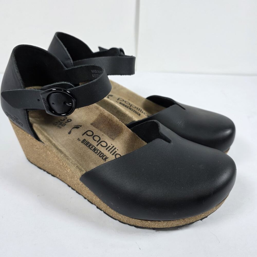 Birkenstock Papillio Mary Jane Women’s Size 39 Black Wedge Ankle Strap Sandal